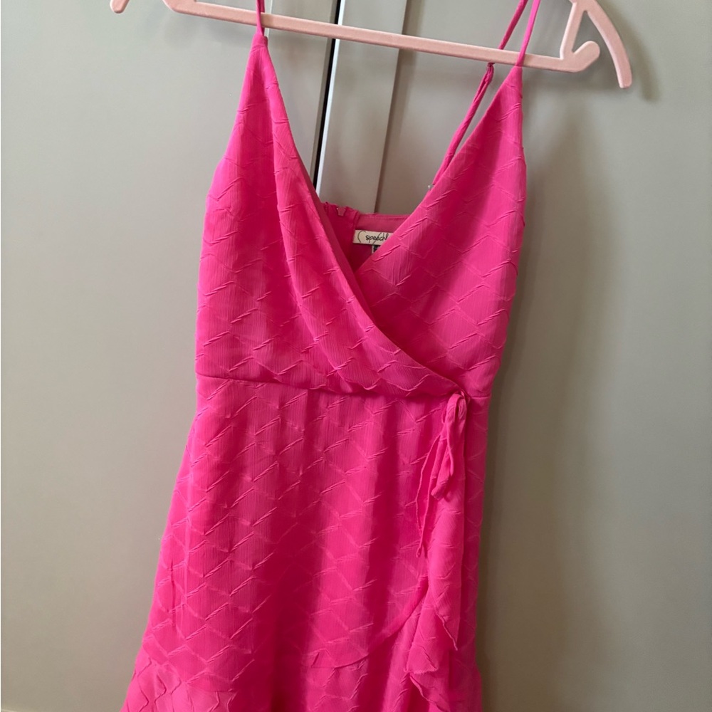Speechless Vibrant Pink Textured Dress